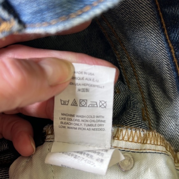 ⭐️Point Sur Shoreditch Straight Leg Raw Hem Denim Jeans patch distressed sz 29 - Picture 9 of 11